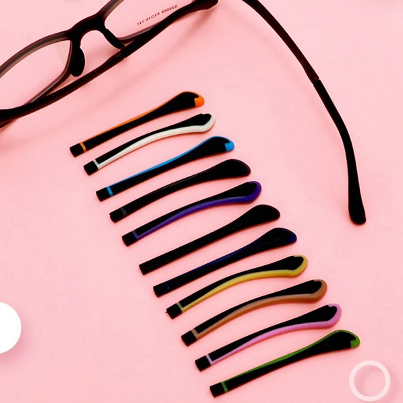 

1Pair Tungsten Carbon Rubber Square Hole Glasses Foot Cover Eyeglasses Anti-skid Sleeve Soft Silicone Prevent Allergies Ear Hook