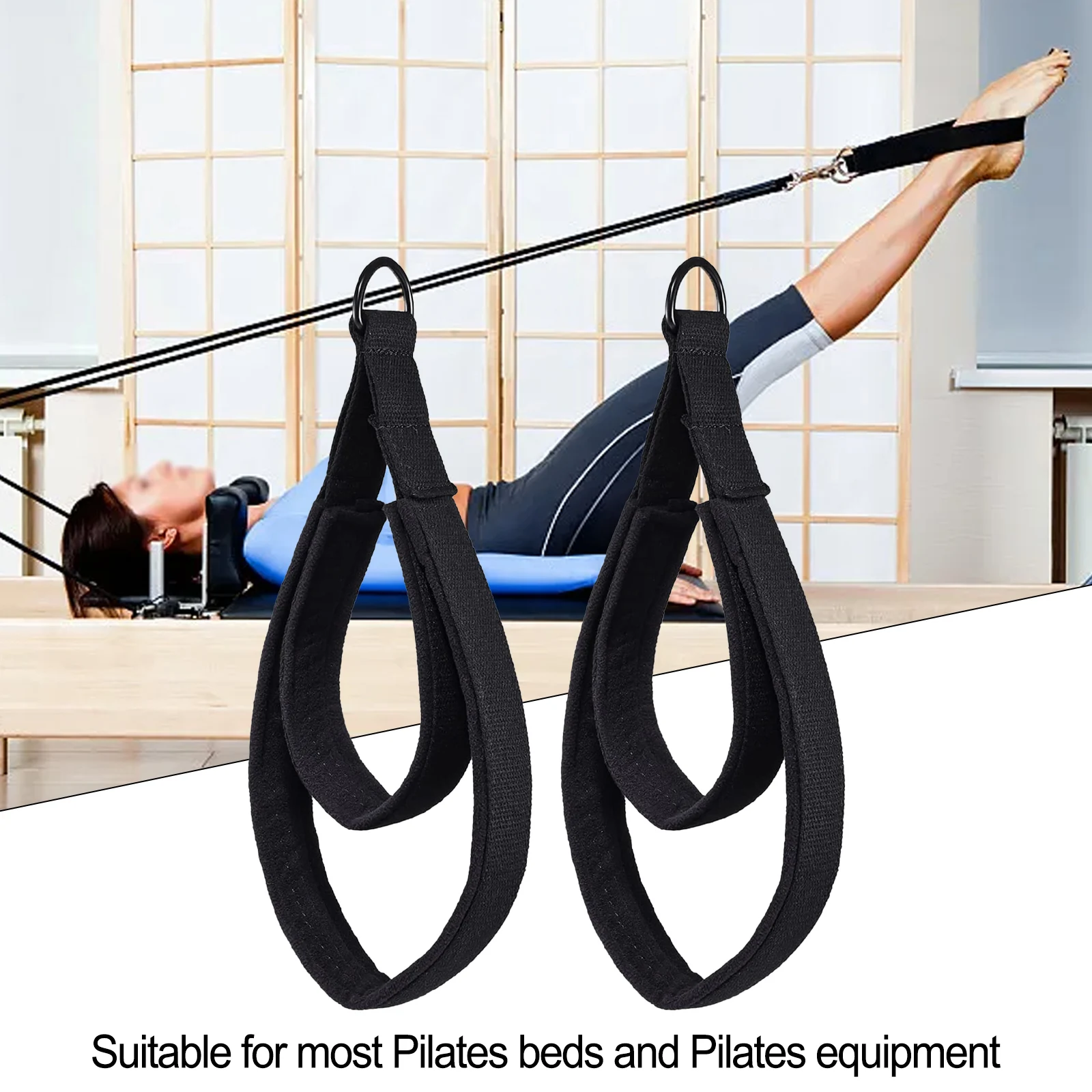 2Pcs Pilates Double Loop Straps For Reformer Yoga Accessories For For Arm Leg Exercises Home Gym Workout Personal Pilates Straps