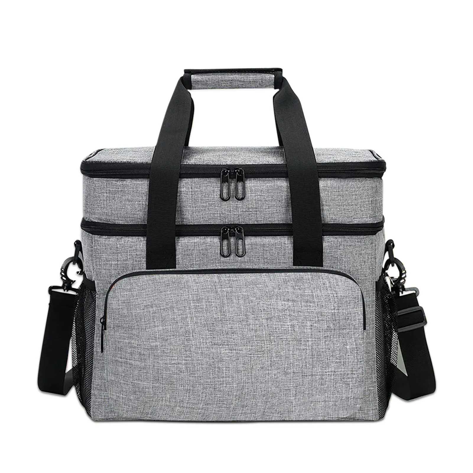 

Большая изолированная сумка для ланча, изолированная сумка для ланча, двухслойная свободная сумка для ланча со съемным плечевым ремнем, вод...