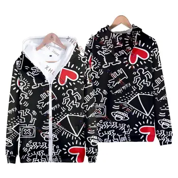 New Keith Art Exhibit Zipper Hoodie Sweatshirts Unisex Pullover Streetwear Men/women Hoodies Kids Clothes Haring Pop Art Top 1