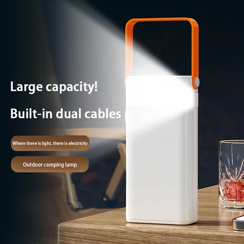 200000 mAh Solar Power Bank Встроенные кабели высокой емкости Внешний аккумулятор со светодиодной подсветкой Power Bank для iPhone Samsung Xiaomi 2025