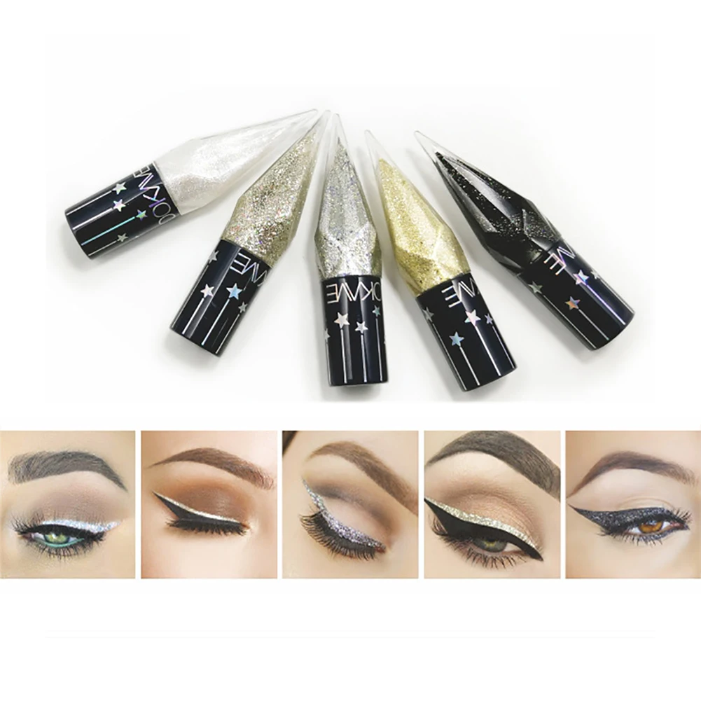 Eye Shadow Pearlescent Diamond Eye Shadow Liquid 5-color Sequins MakeUp Smooth Mini Fine Brush Eyeliner Shine And Head Wholesale 5 Eye Shadow Pearlescent Diamond Eye Shadow Liquid 5-color Sequins MakeUp Smooth Mini Fine Brush Eyeliner Shine And Head Wholesale 5