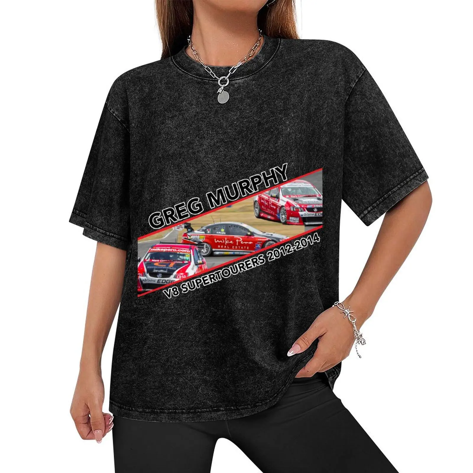 Футболка Greg Murphy V8 SuperTourers эстетичная одежда в стиле аниме белая мужская футболка