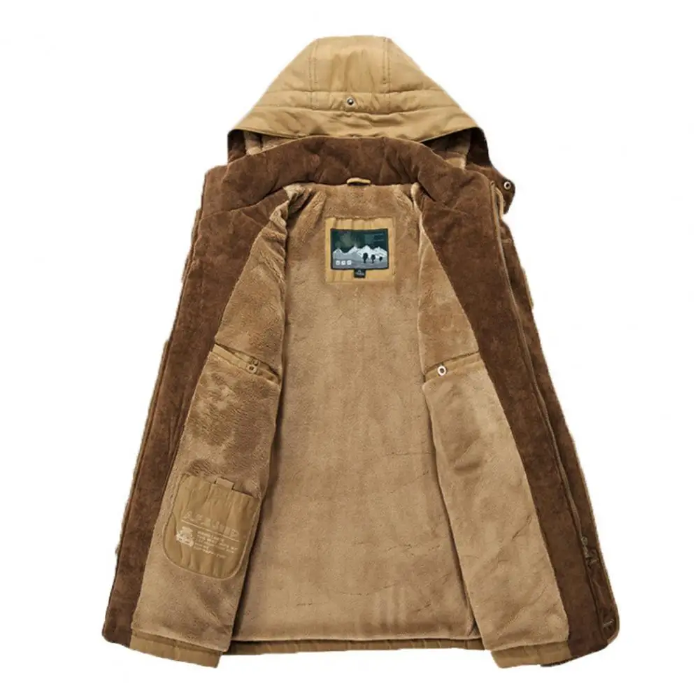 New in Men'S Coat Lapel Outwear Vintage Thicken Middle-aged Coat  Men Parkas Jacket Dropshipping