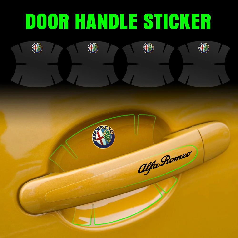 

8pcs Transparent Car Door Handle Cup Protector Film Stickers For Alfa Romeo Giulia Stelvio MiTo Giulietta Tonale 147 156 159 166