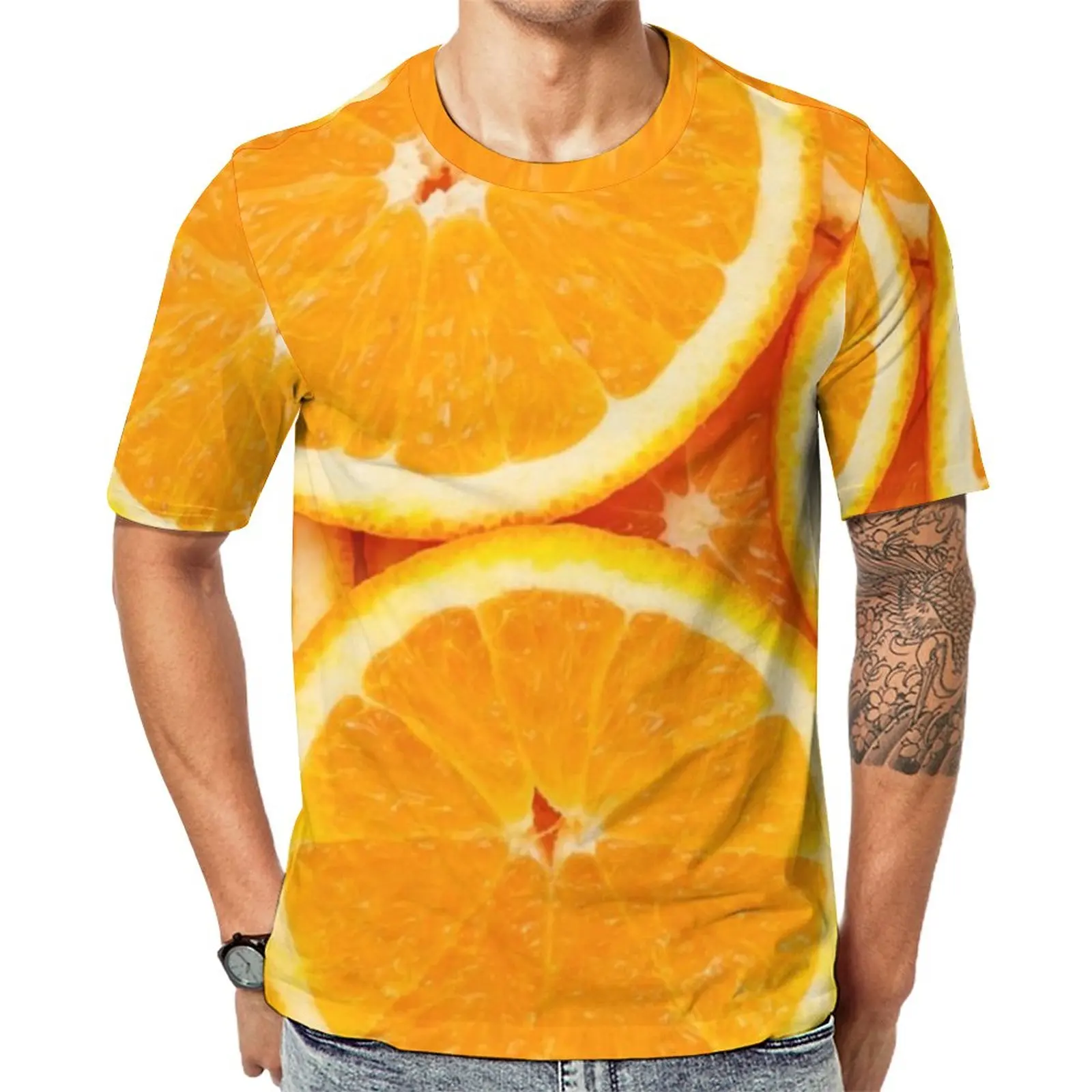 

Футболка мужская с принтом апельсинов, Повседневная рубашка с коротким рукавом, с графическим принтом, в стиле ретро, 4XL 5XL 6XL, лето