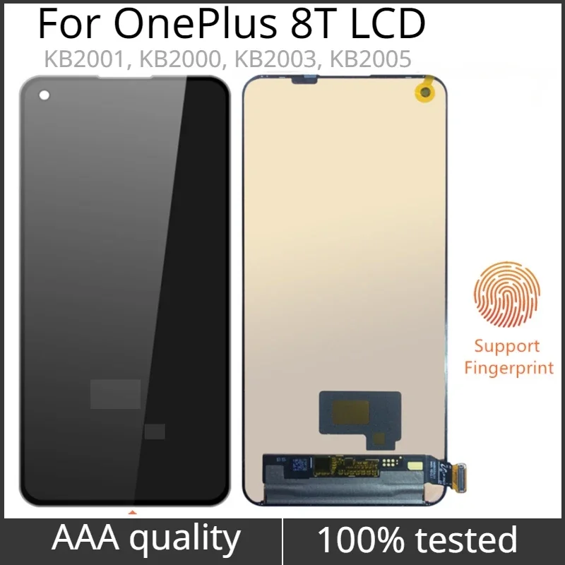ЖК-дисплей 6 55 дюймов OLED /AMOLED для OnePlus 8T KB2001 KB2000 сменный сенсорный экран с цифровым