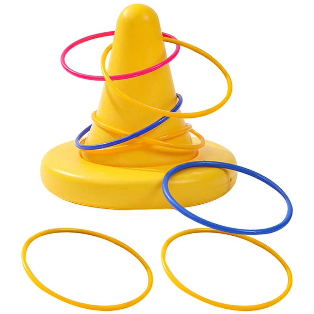 

1 Set of Creative Single Leg Stool Training Tool Kids Educational Plaything Ring Throwing Game