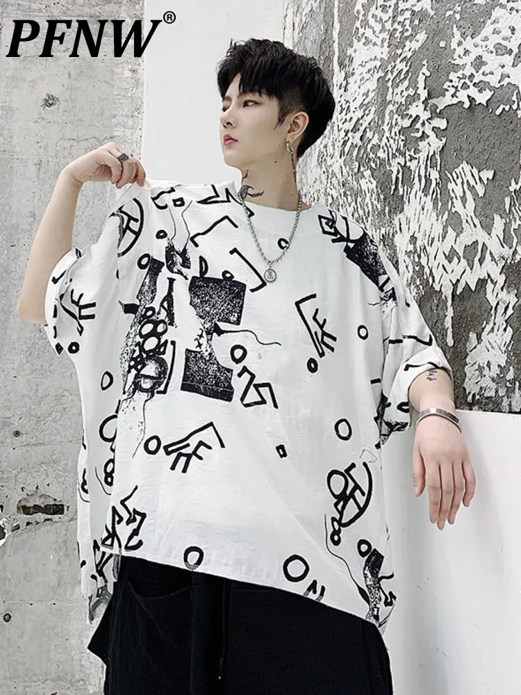 

Футболка PFNW мужская с буквенным принтом, белый топ с коротким рукавом, Свободная Повседневная тонкая футболка из искусственной льна, в стил...