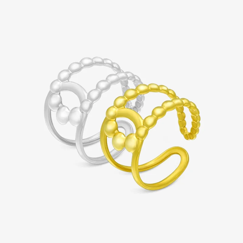 

Minimalist Stainless Steel Gold Silver Color Geometric Round Open Adjustable Ring for Women Men Party Birthday Jewelry Gift