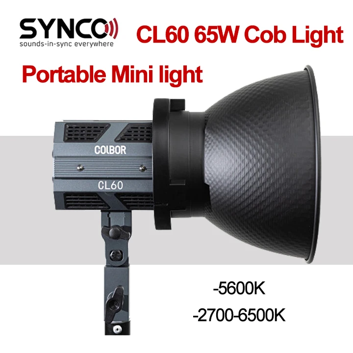 

Synco COLBOR CL60 65W Cob Light 2700-6500K CL60M 5600K Portable Video Photography Stuido Lighting Bowens Mount APP Group Control