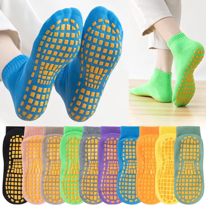 

Non-slip socks for adults mid-leg yoga socks cotton breathable floor socks
