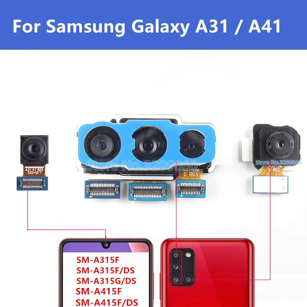 

Original Front Rear Back Camera For Samsung Galaxy A31 A41 A315 A415 Main Facing Camera Module Flex Cable Replacement Spare