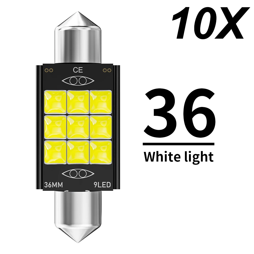 

10 шт. 3030 гирлянда 31 мм 36 мм 39 мм 41 мм C5W светодиодная лампа CANBUS C10W купольная лампа для чтения автомобиля Beleuchtung внутренняя Лицензия Plate светильник