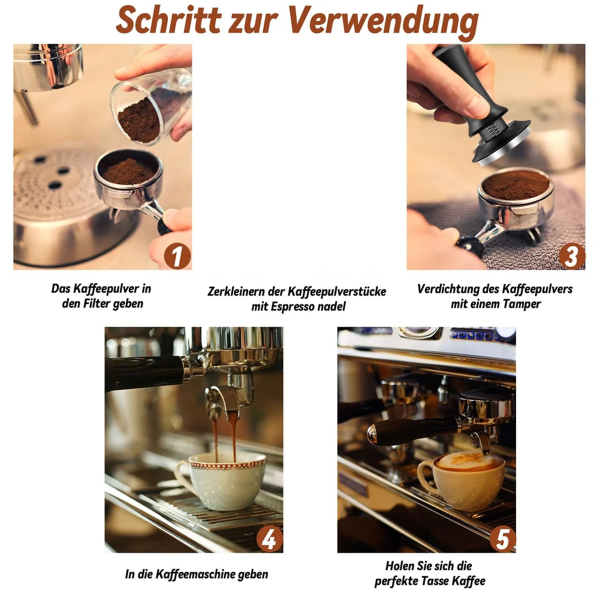 Набор темперов для кофе 51 мм набор эспрессо бариста с темпером на основании из