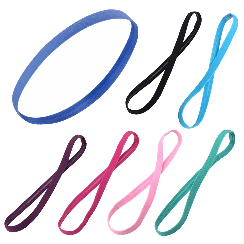 

Candy Color Women Men Yoga Hair Bands Sports Headband Non-slip Running Elastic Rubber Sweatband Football Hair Accessories