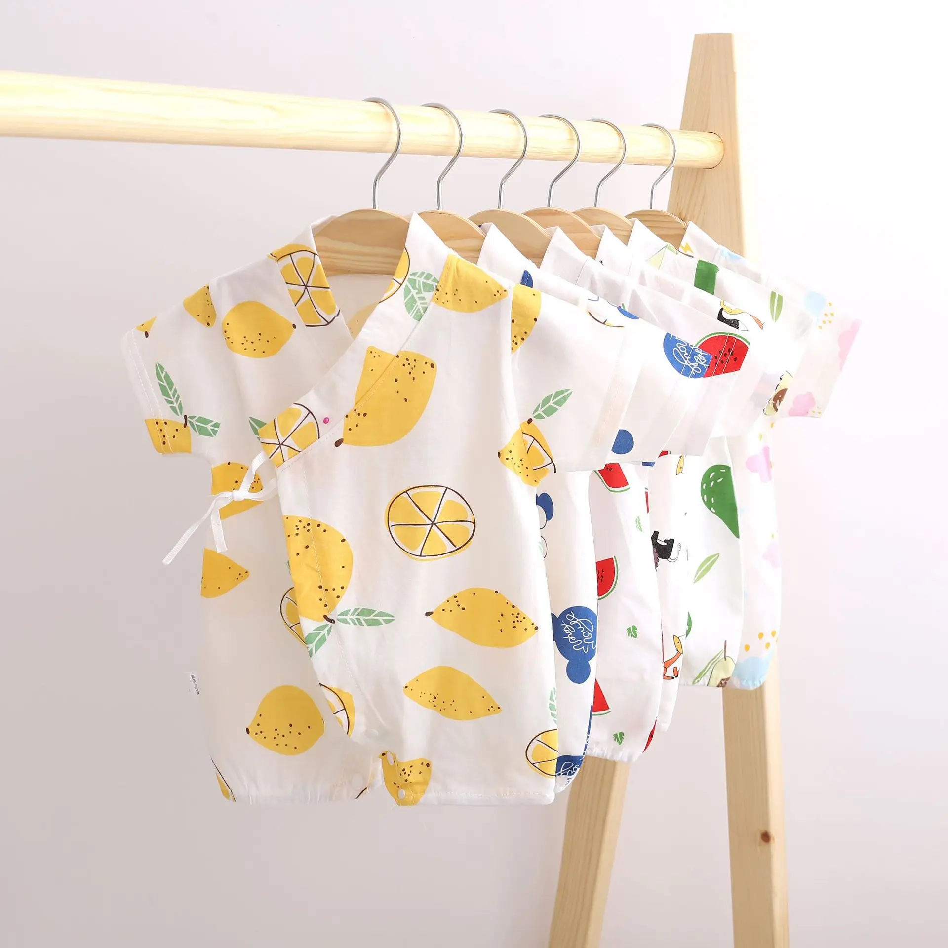 

Summer newborn clothes baby Japanese kimono treasure short-sleeved romper lace butterfly clothes thin section