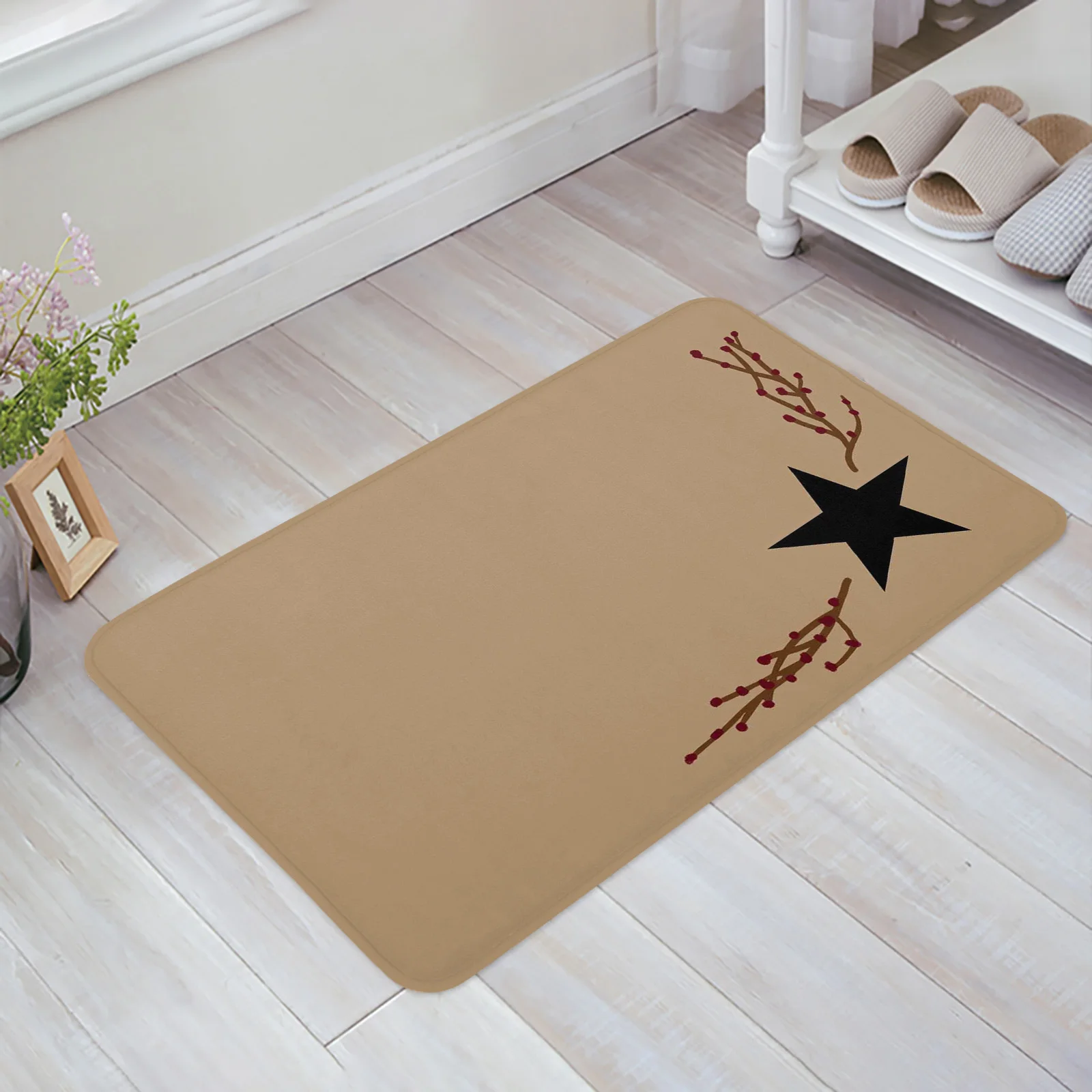

Противоскользящий дверной коврик в виде ветки с коричневой пентаграммой, украшение для гостиной, балкона, кухни, пола, спальни, индивидуаль...