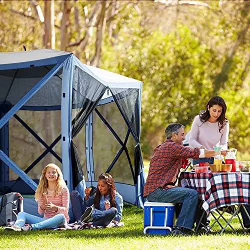 

x 12 Foot Camping Portable Outdoor Pop-up Gazebo, Outdoor Gazebo Tent, UV Protection Screen Tent, Carrying Bag, Grey