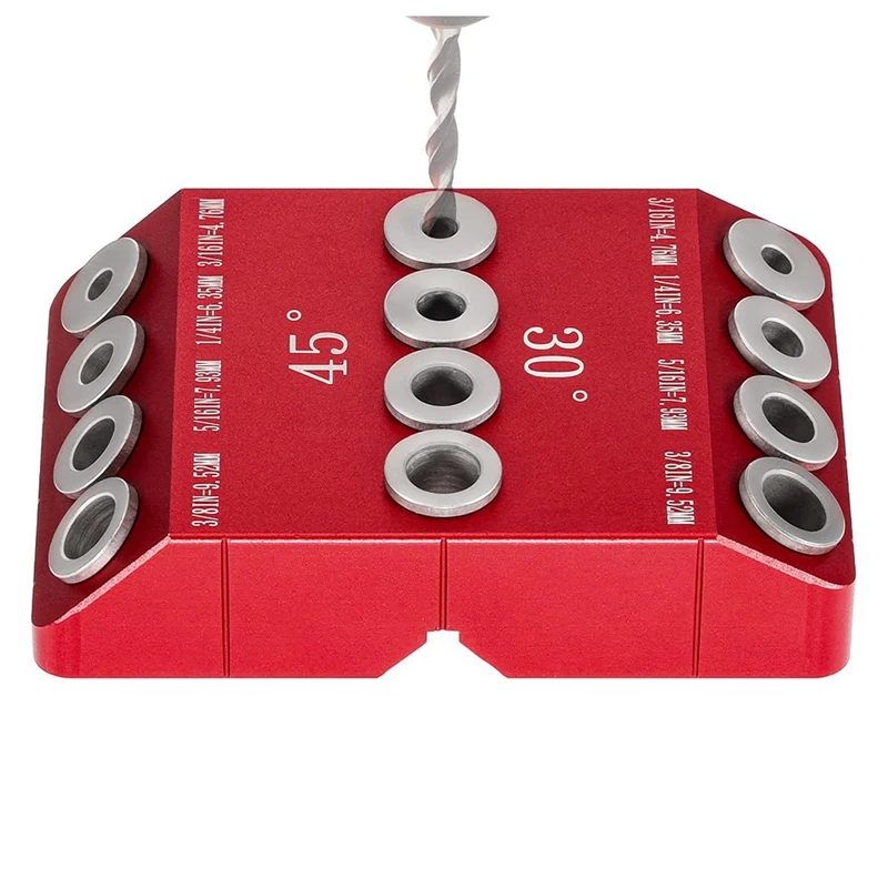 

30/45/90° Angle Drill Hole Guide Jig For Angled And Straight Hole,Cable Railing Lag Screw Drilling Template
