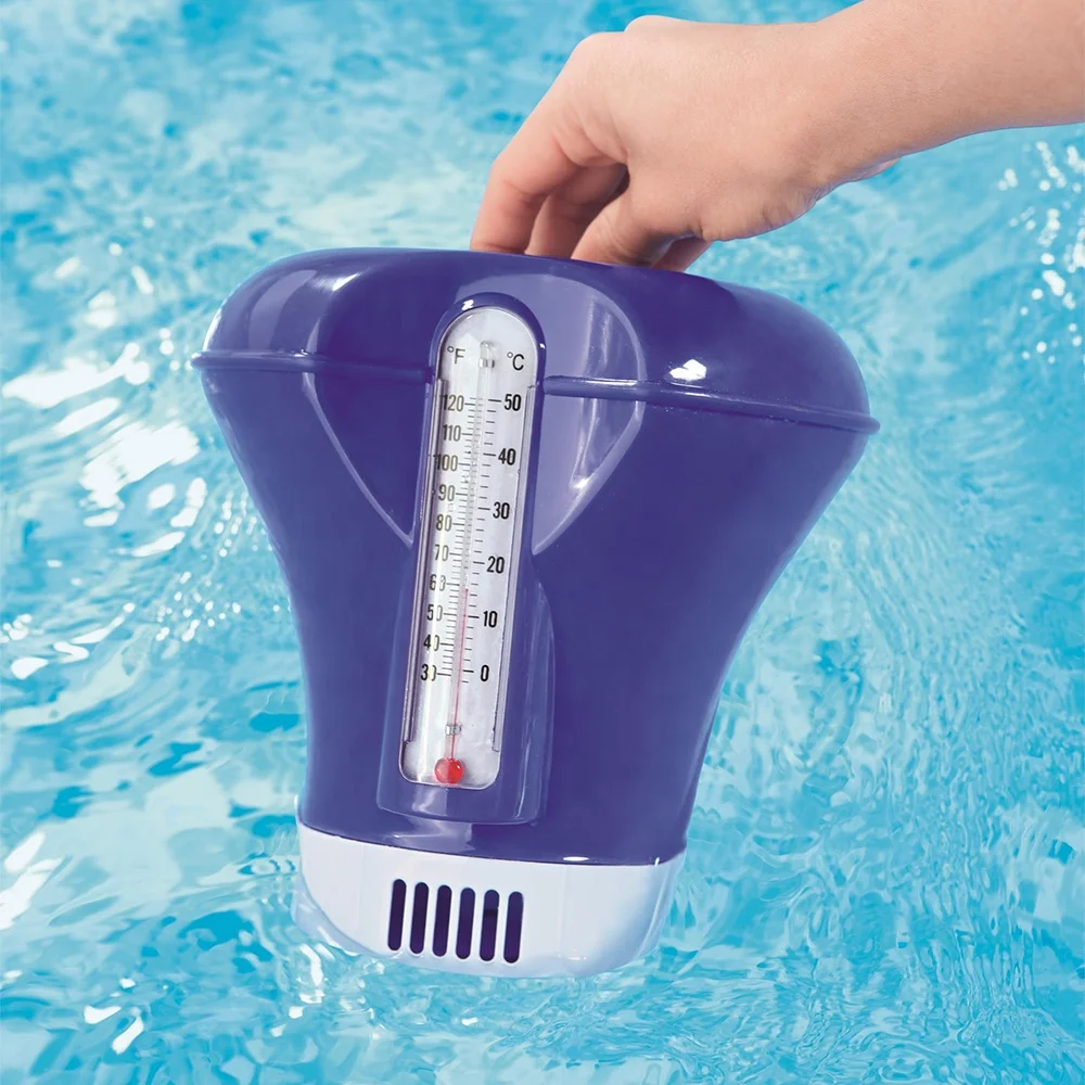 Bestway 58209 Family Swimming Pool Integrated Thermometer Floating Chemical Dispenser