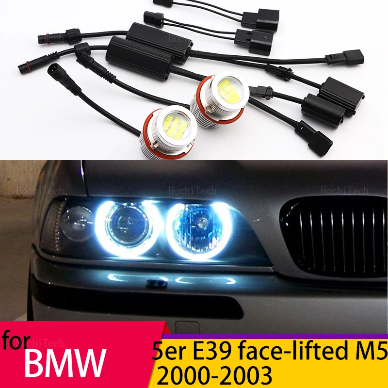 

120W белые светодиодный ные ангельские глазки гало-маркер лампы для BMW 5 серии E39 M5 поднятые лицом 520i 523i 525i 528 530i 535i 2000-2003