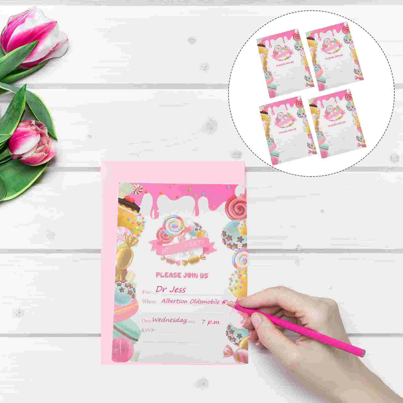 

Invitations Birthday Baby Invitation Party Shower Candy Wedding Holiday Theme Happy Greeting Gender Gift Reveal Decorations