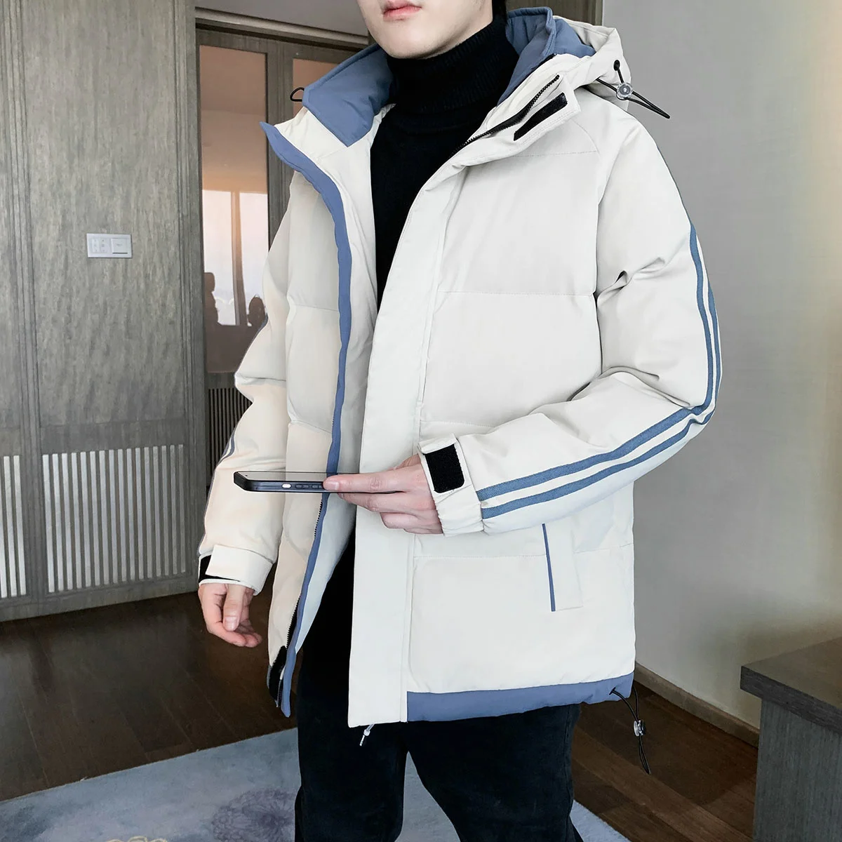 

Новая зимняя повседневная мужская куртка оверсайз 2023 с хлопковой подкладкой, теплая ветрозащитная парка с капюшоном, теплая верхняя одежда на осень и зиму, плотное пальто
