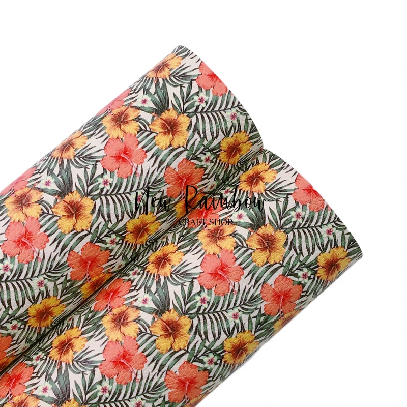 Новый Радужный 30x2 2 см/A4 Гибискус желтого и оранжевого цвета винтажный Стиль