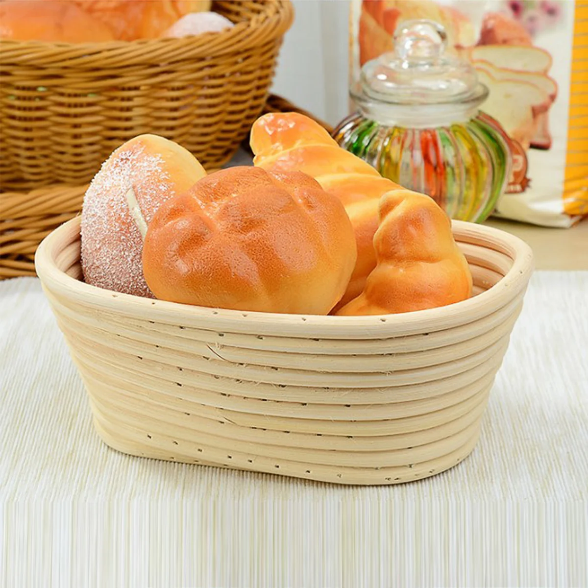 

Basket Bread Proofing Baking Bowl Sourdough Baskets Accessory Rattan Fermentation Proving Brotform Banneton Bakers Dough Tool