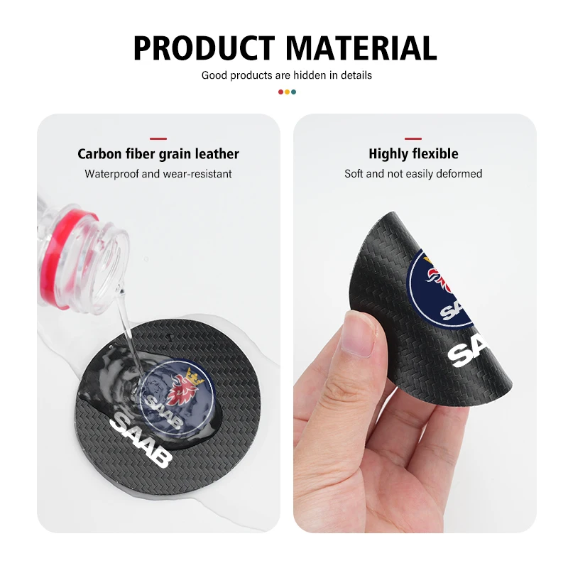 2 шт. нескользящий коврик для держателя стакана воды SAAB 9-3 9-5 93 9000 900 9-7 600 99 9-X 97X Turbo X