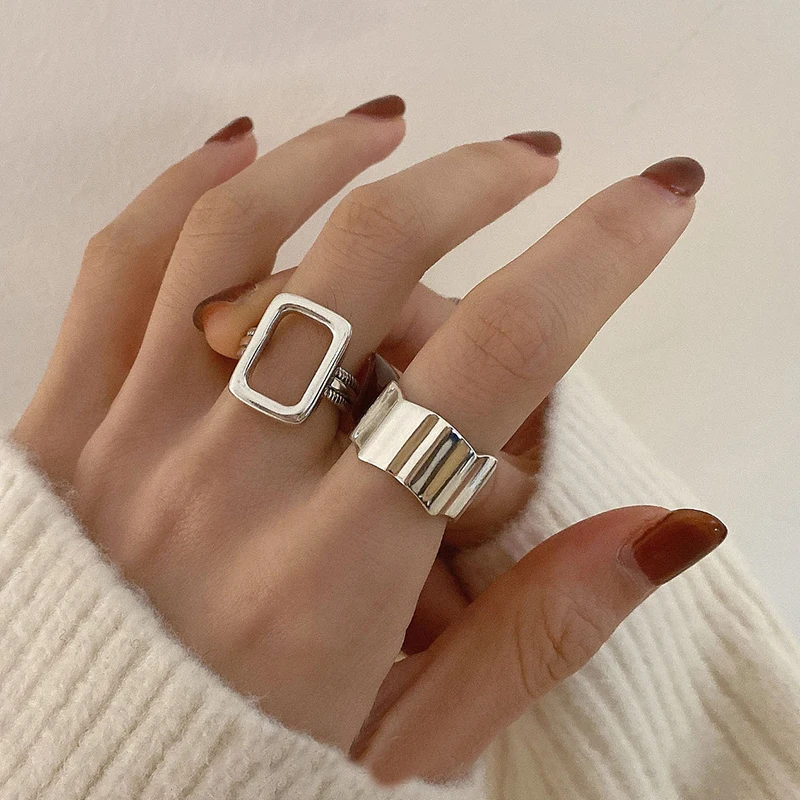 

Новинка 2022, модное индивидуальное Открытое кольцо с геометрическим рисунком, овальной формы, для женщин и девушек, ювелирное изделие для ве...