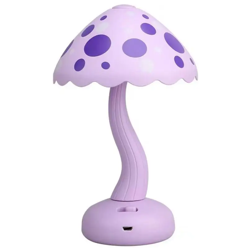 

Cute Mini LED Mushroom Desk Lamp Light USB Charging Night Lights Bedroom Bedside Lamp Offices Terraces Home Decoration Light
