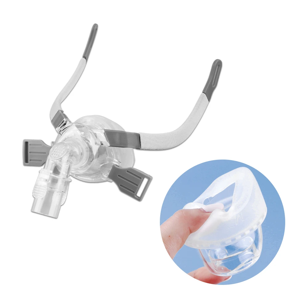 Фото Назальная маска для CPAP, силиконовые гелевые подушечки для авто CPAP, апноэ во сне, носовая маска, губка против храпа, аксессуары для маски для рта №1