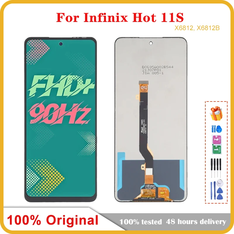 

Original For Infinix Hot 11s X6812 Display Touch Screen Assembly Digitizer For Infinix Hot 11s NFC X6812B LCD Replacement Parts