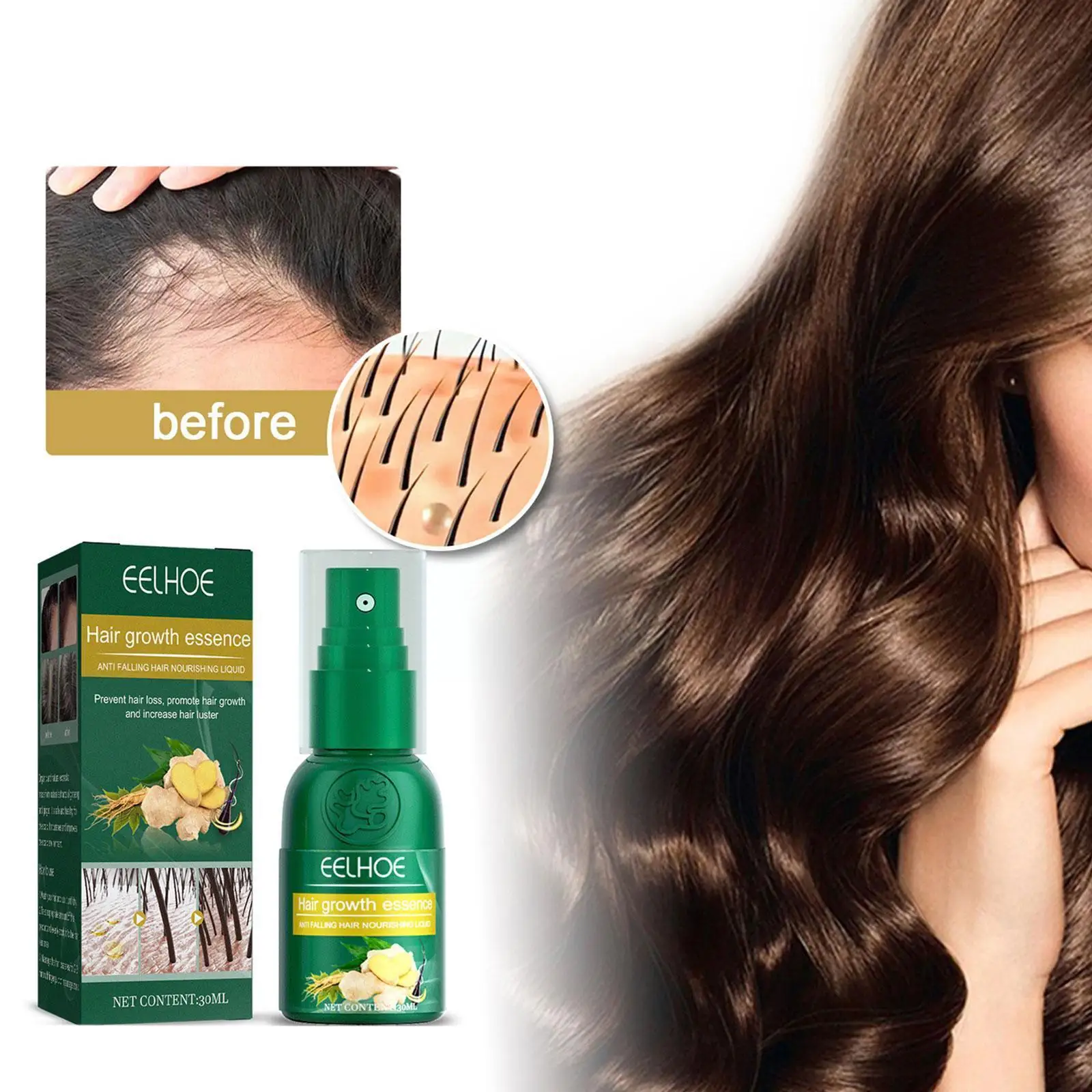 

Спрей для роста волос с экстрактом имбиря, 30 мл