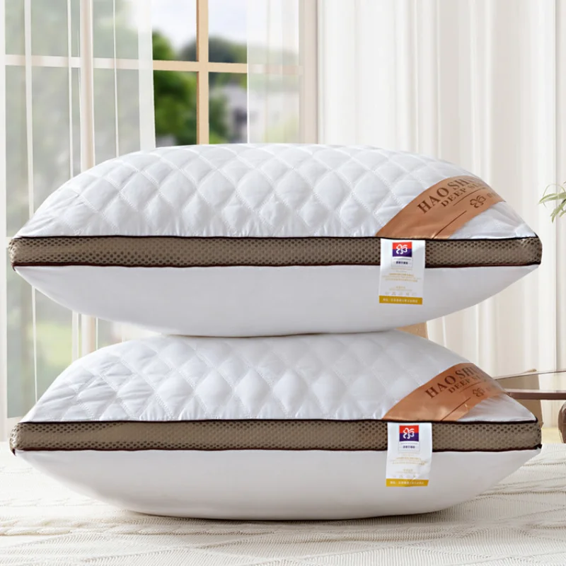 

Standard Feather Fabric Pillow 7 Star Hotel Super Stretch Pillow Neck Pillow Can Be Washed.45X65X18cm Bed Pillow