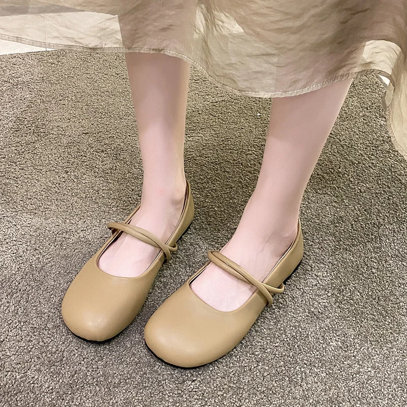 2023 New Women's  Spring Autumn Leather Comfort Flat Slip-On Shoes Flower Fashion Women's Shoes Zapatos De Mujer