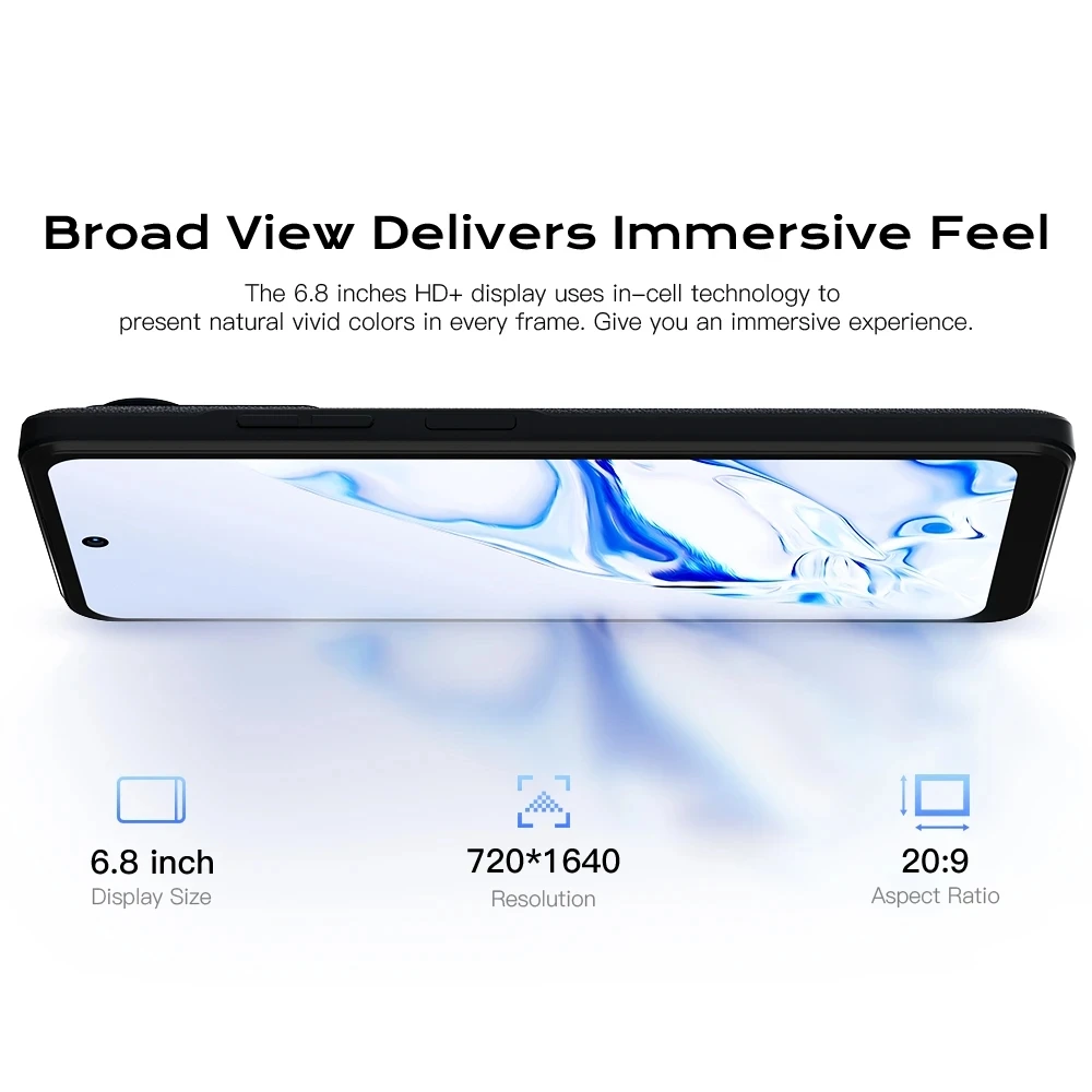 HOTWAV Note 12 Smartphone 6.8Inch HD Android 13 8GB+128GB Octa-Core Mobile Phone 48MP NFC 6180mAh Battery 20W Charging Cellphone