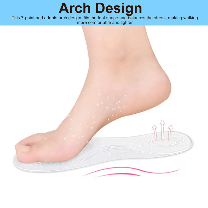Силиконовые стельки с поддержкой свода стопы ПВХ вставки для обуви