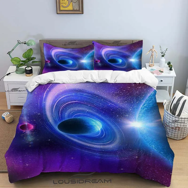 

Комплект постельного белья с 3d-изображением звездного неба, королевский комплект постельного белья, Комплект постельного белья с пододеял...