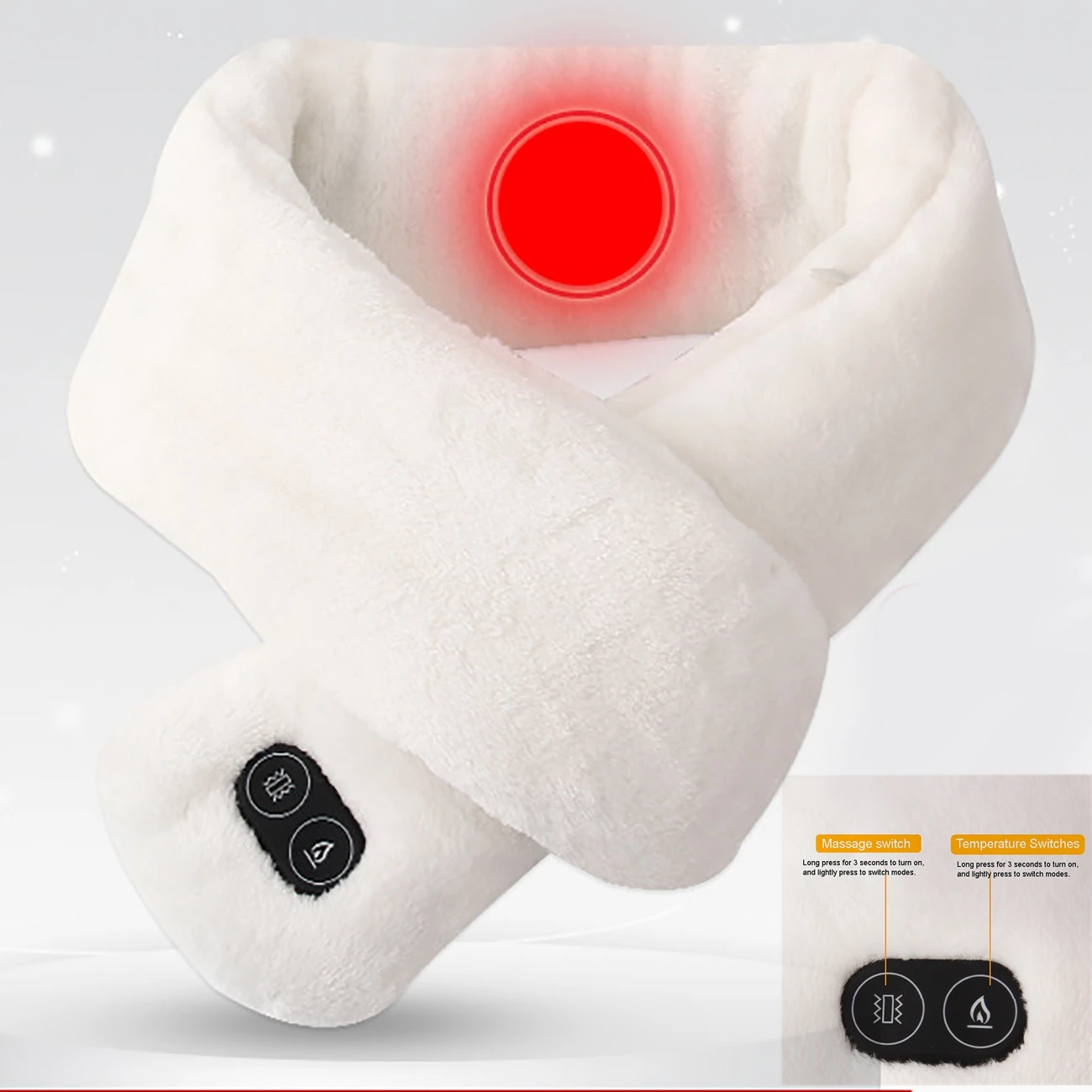 

3 Gears Smart Heated Electric Scarf Heating Winter Hiking Scarves 4 Modes Vibration Massage USB Charge Outdoor Sport Neckerchief
