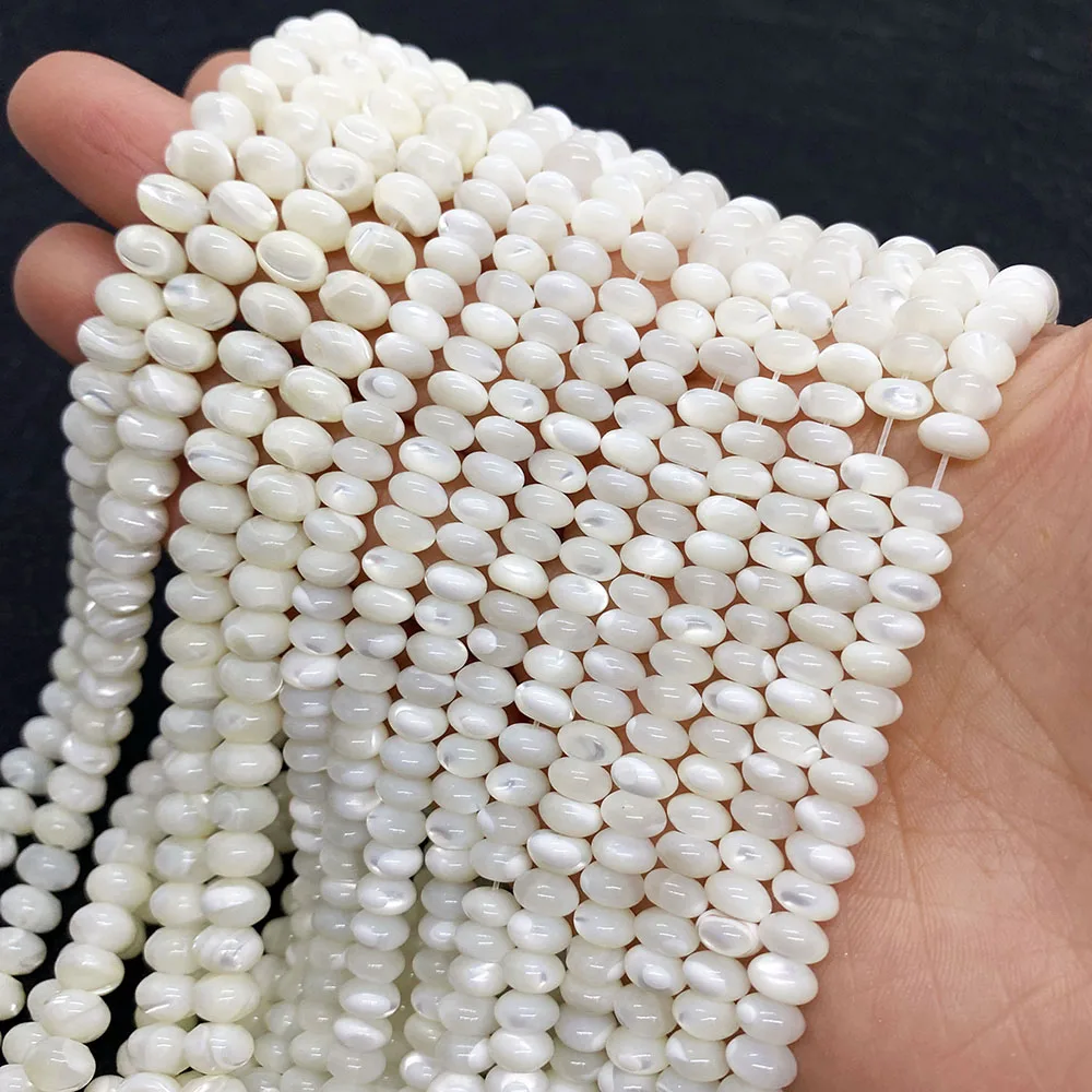 

Abacus Shaped Natural Shell Loose Beads Strand Mother-of-pearl DIY for Handmade Jewelry Necklace Bracelet 3x4mm 4x6mm 5x7mm