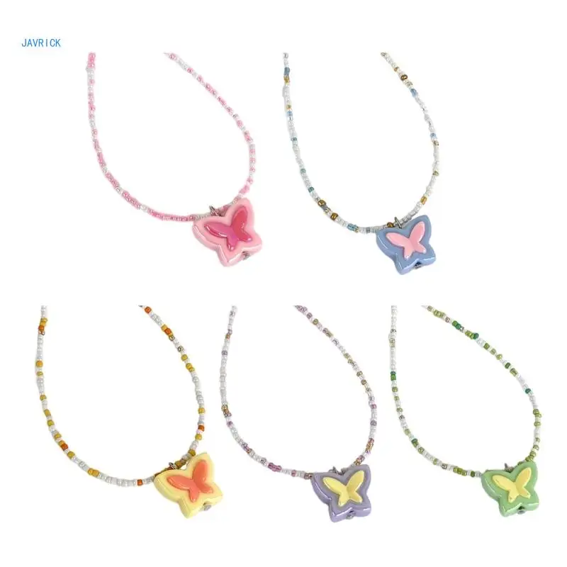 

Fashionable Butterfly Pendant Necklaces Butterfly Beads Necklaces Chain Necklace Jewelry Party Jewelry for Girls Women