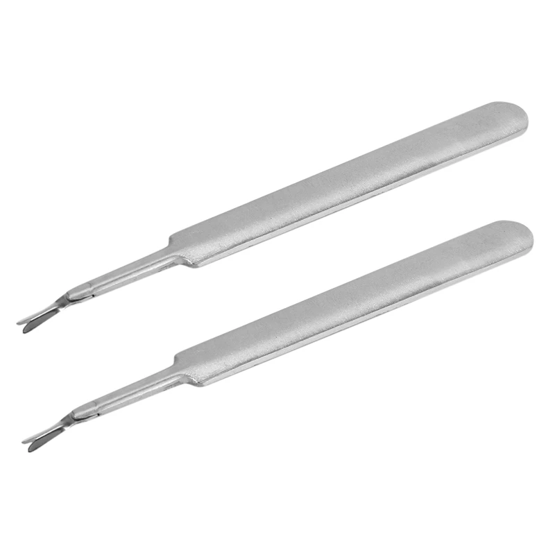 

2X Cuticle Trimmer Stainless Steel,Dead Skin Fork Trimmer Cutitle Women Manicure Nail Tool