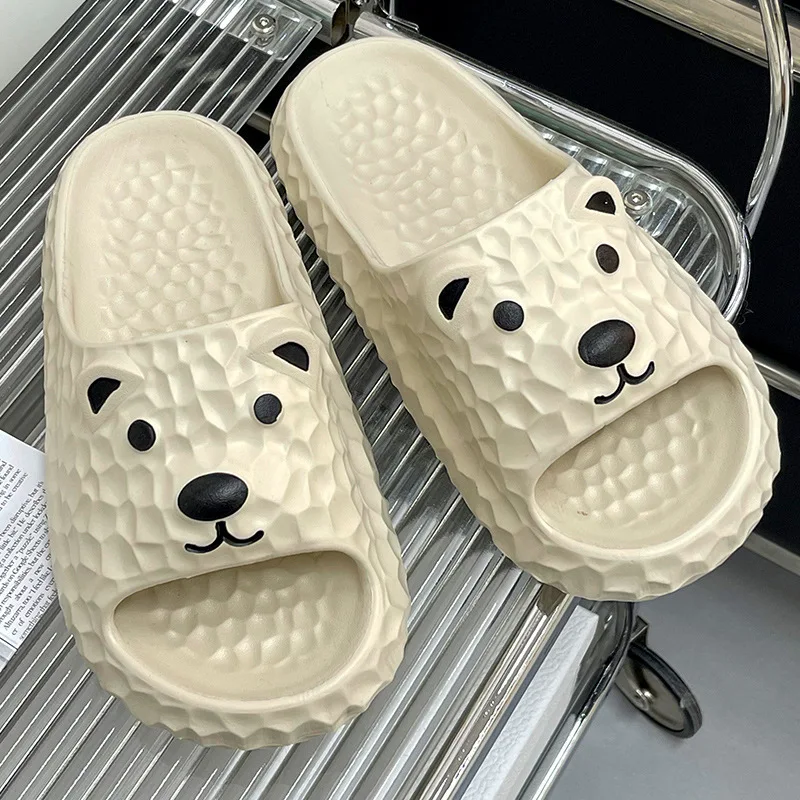 

New Cute Bear Family Slipper for Womens Spring Summer Home Slippers Indoor Antiskid Sandals Soft Soles Breathable Shoes Slides