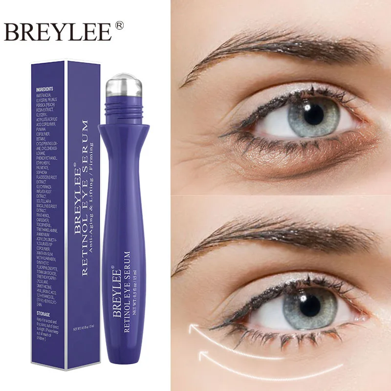 

Retinol Wrinkle Removal Eye Serum Anti-aging Fade Fine Lines Firming Remove Dark Circles Anti-Puffiness Roller Massage Essence