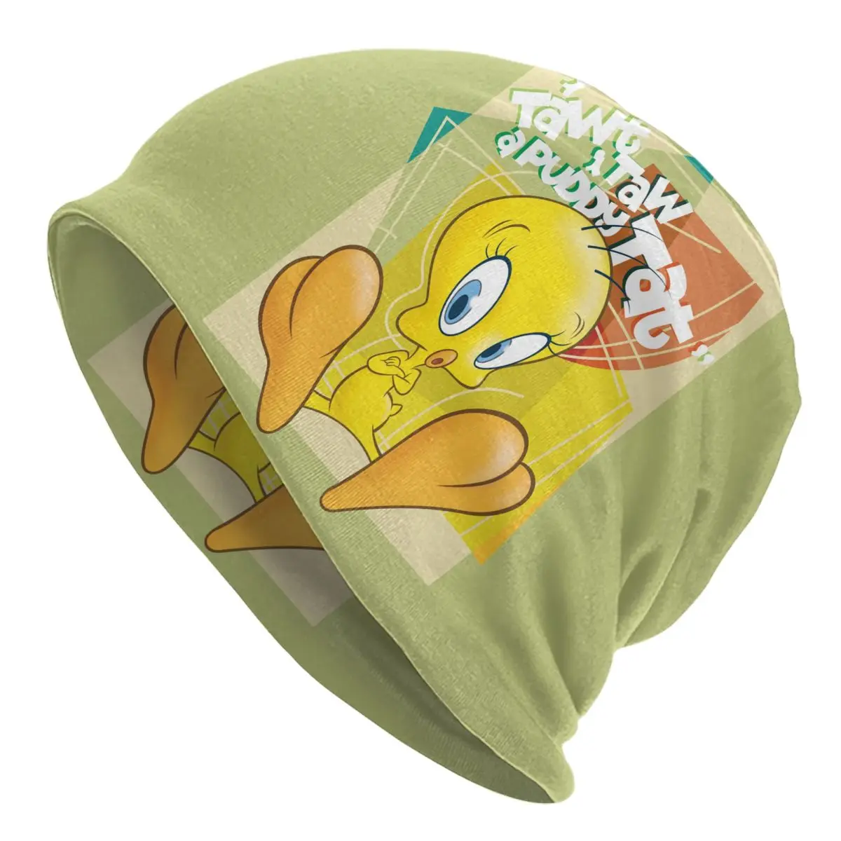 

Cute Yellow Bird Tweety Caps Cartoon Vintage Autumn Winter Street Skullies Beanies Hat Spring Warm Multifunction Bonnet Knit Hat