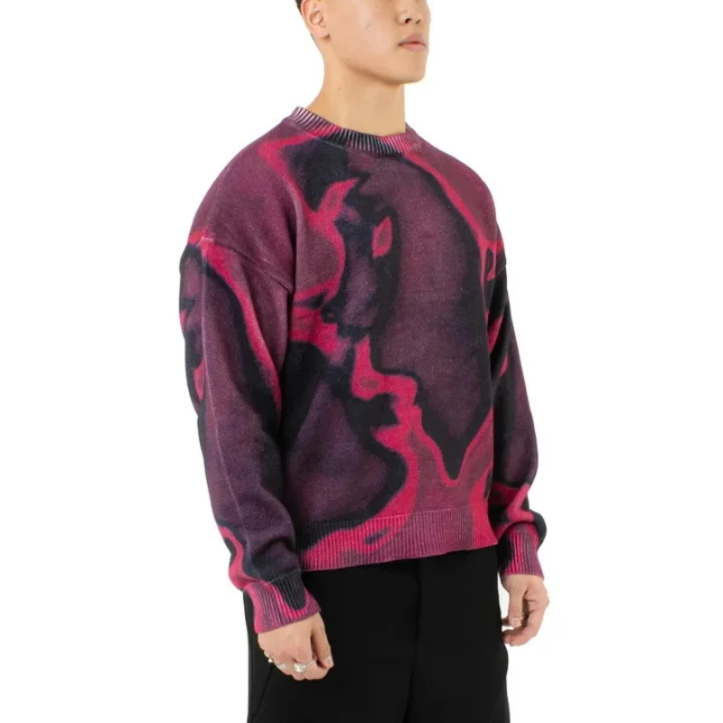 Свитер женский трикотажный в стиле Харадзюку свободный свитер с геометрическим