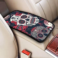 skull auto center console pad car armrest cushion seat box cover protector for most vehicle truck car accessories